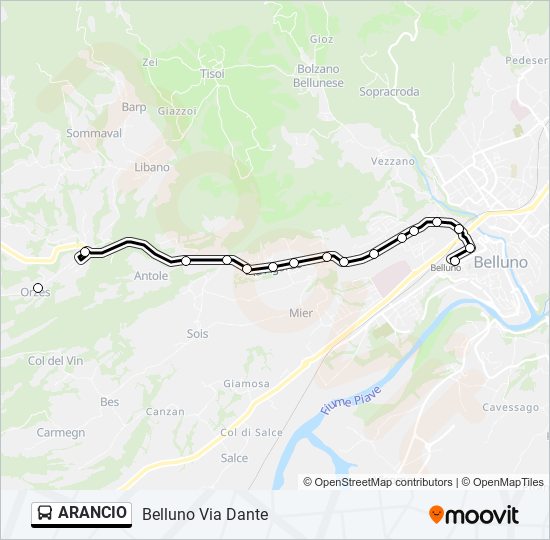 ARANCIO bus Line Map