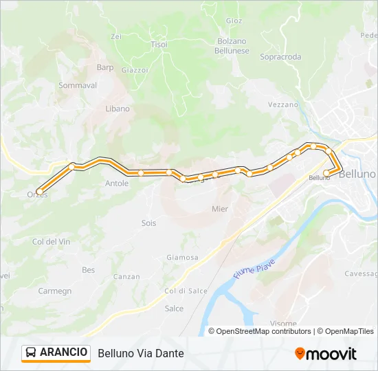 ARANCIO Bus Line Map
