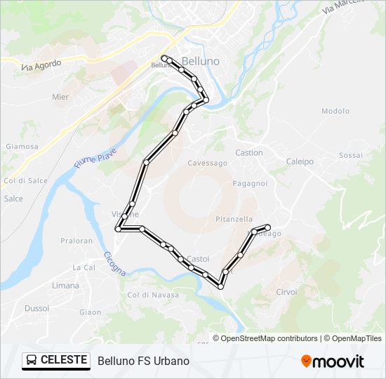 celeste Route: Schedules, Stops & Maps - Belluno FS Urbano (Updated)