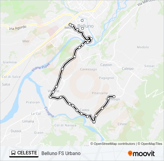 CELESTE bus Line Map