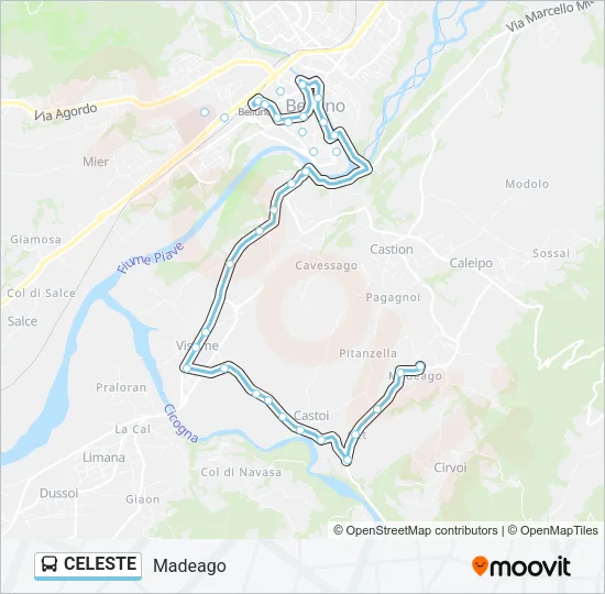 CELESTE Bus Line Map