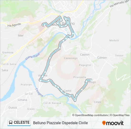 CELESTE Bus Line Map
