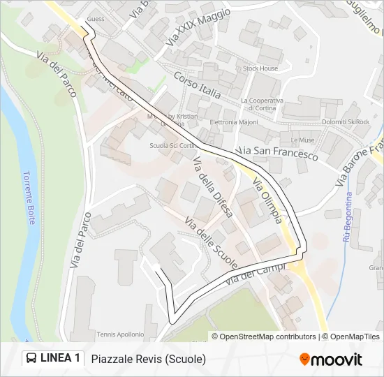 LINEA 1 Bus Line Map