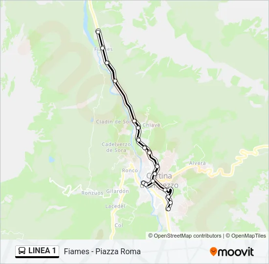 Percorso linea bus LINEA 1