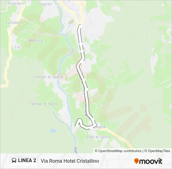 LINEA 2 Bus Line Map