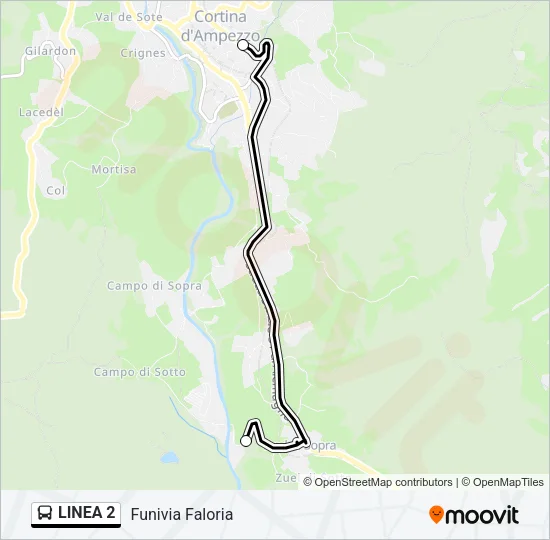 LINEA 2 Bus Line Map