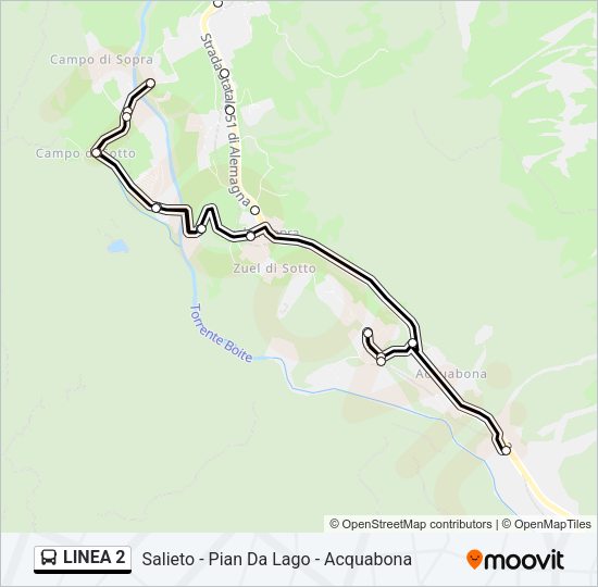 Percorso linea bus LINEA 2