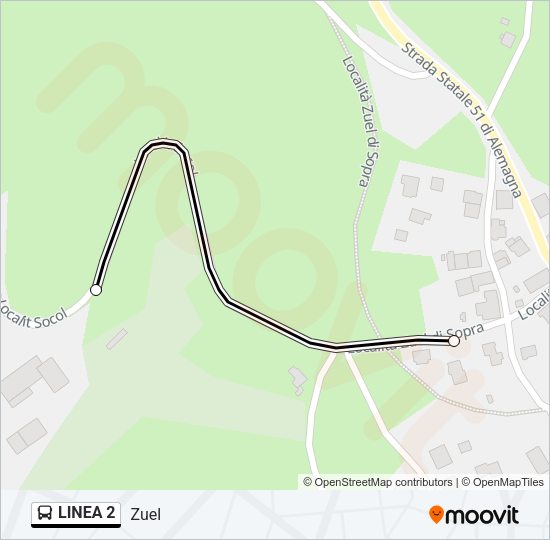LINEA 2 Bus Line Map