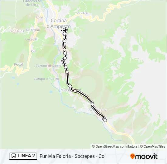 Percorso linea bus LINEA 2