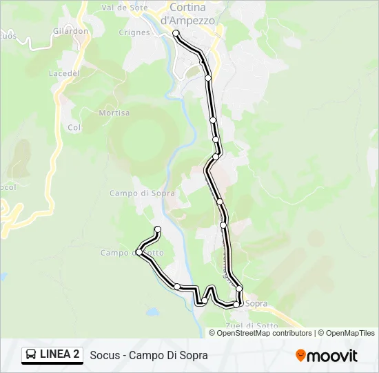 LINEA 2 Bus Line Map