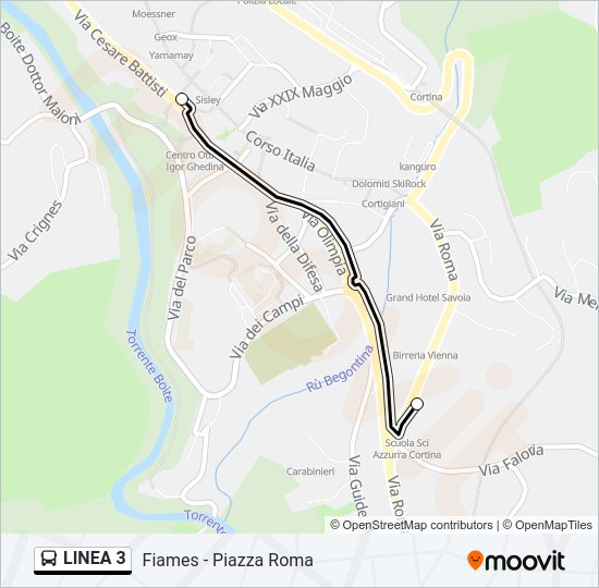 LINEA 3 Bus Line Map