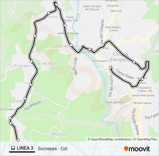 LINEA 3 Bus Line Map