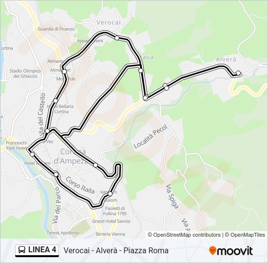 Percorso linea bus LINEA 4