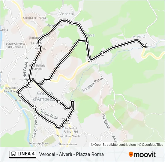 LINEA 4 Bus Line Map
