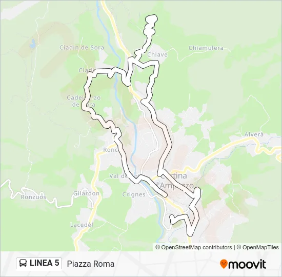 LINEA 5 Bus Line Map