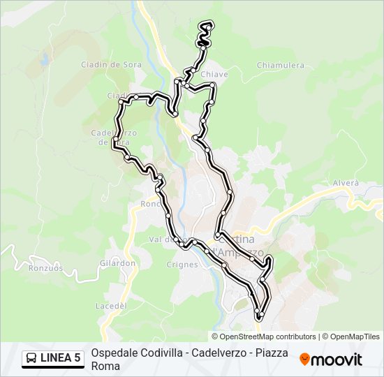 LINEA 5 Bus Line Map