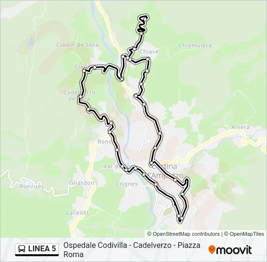LINEA 5 Bus Line Map