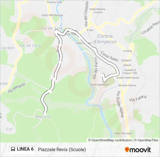 LINEA 6 Bus Line Map