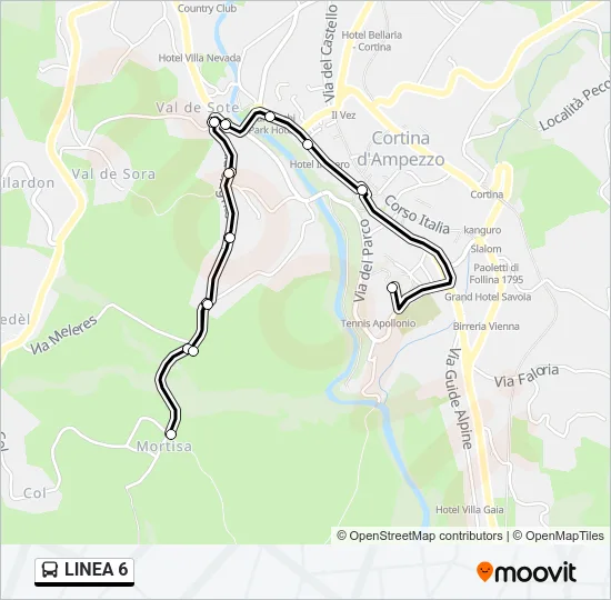 LINEA 6 Bus Line Map