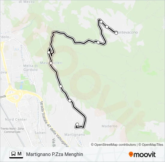 M Bus Line Map