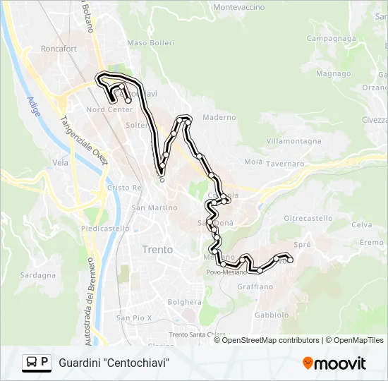 P Bus Line Map