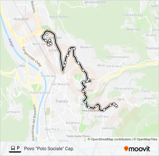 P Bus Line Map