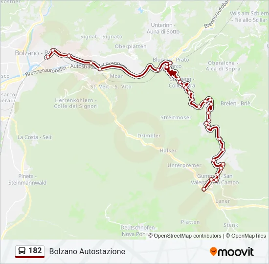 182 Bus Line Map