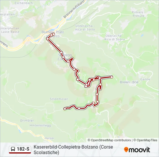 182-S Bus Line Map