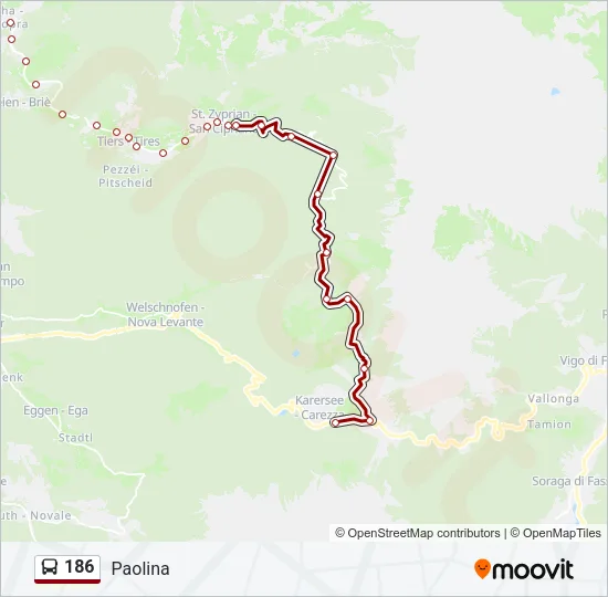 186 Bus Line Map
