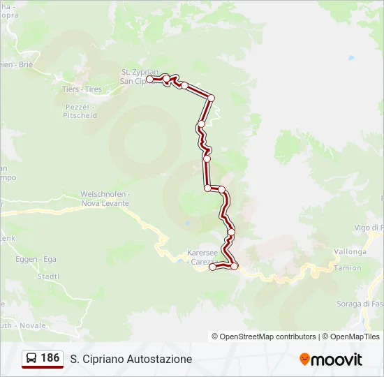 186 Bus Line Map