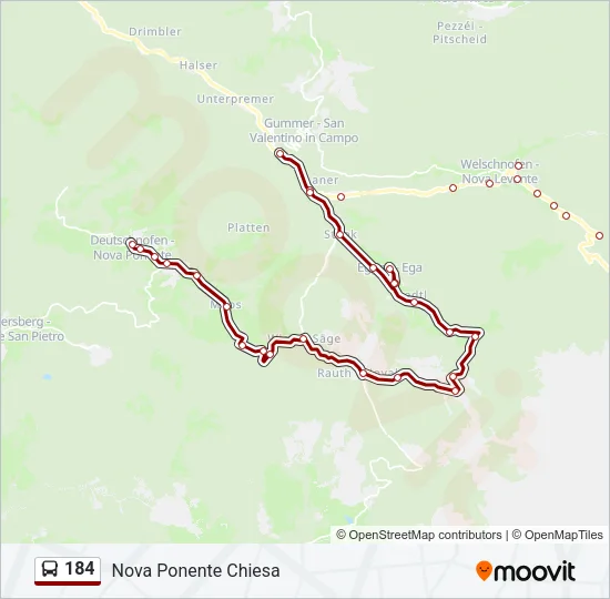 184 Bus Line Map