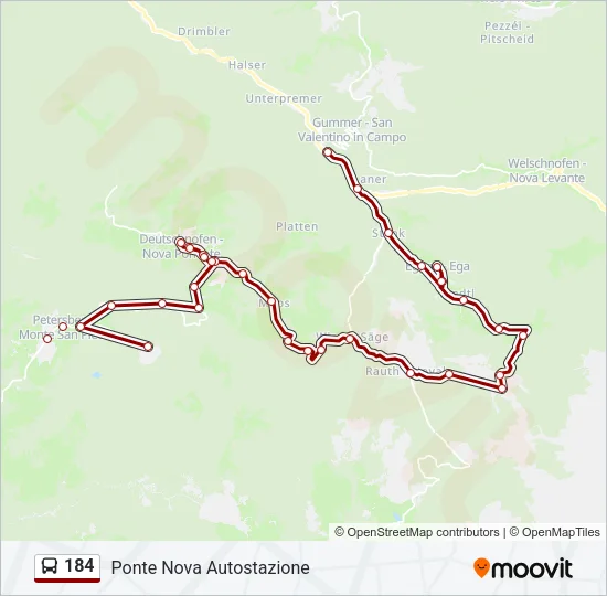 184 Bus Line Map