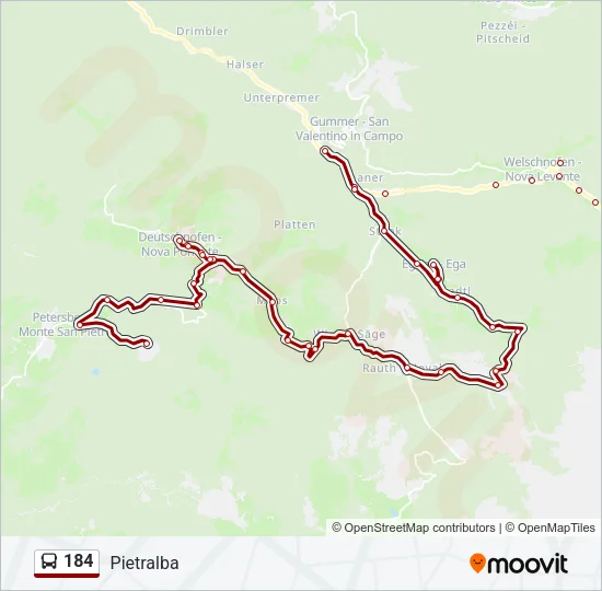 184 Bus Line Map