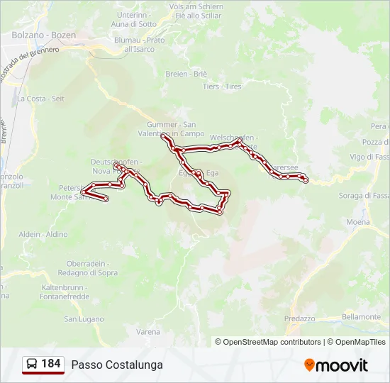 184 Bus Line Map