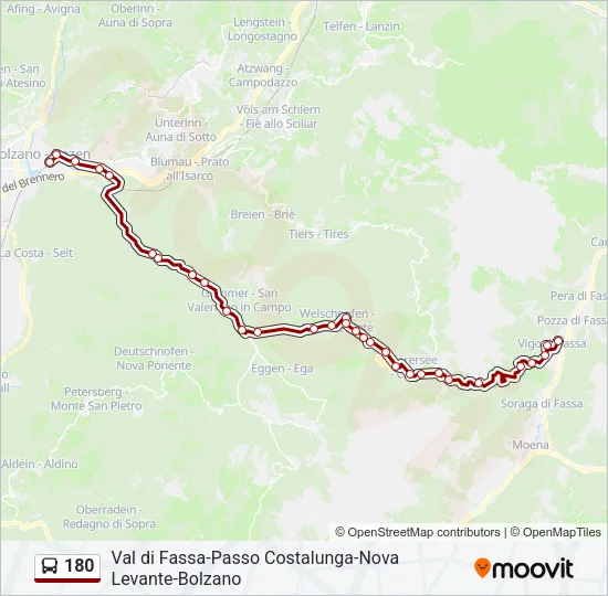 180 Bus Line Map