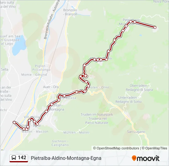 142 Bus Line Map