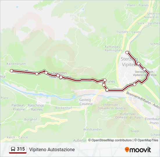 315 Bus Line Map