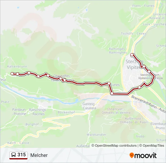 315 Bus Line Map