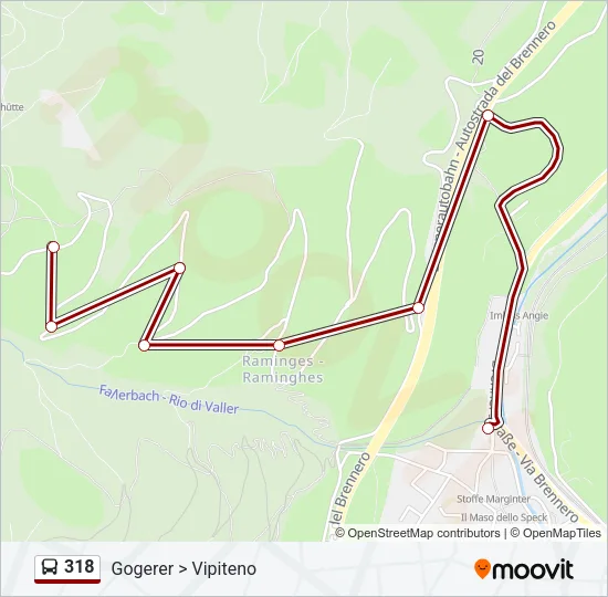 318 Bus Line Map