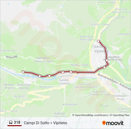 318 Bus Line Map