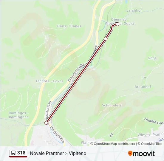 318 Bus Line Map