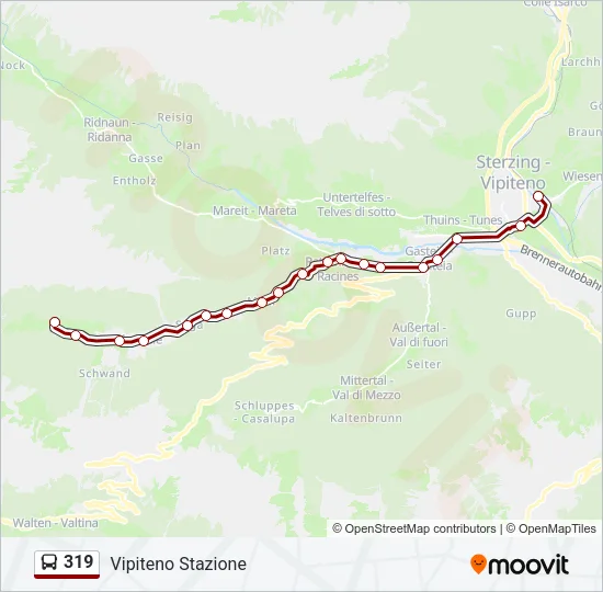 319 Bus Line Map