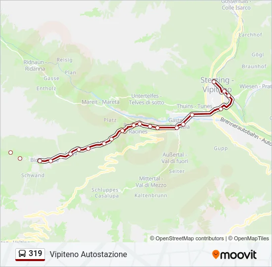 319 Bus Line Map