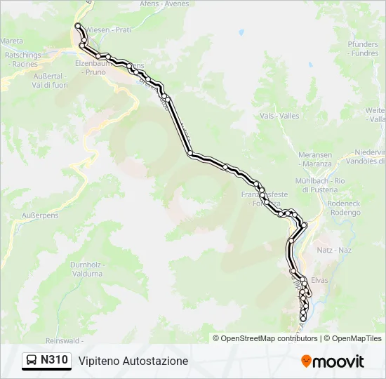 N310 Bus Line Map