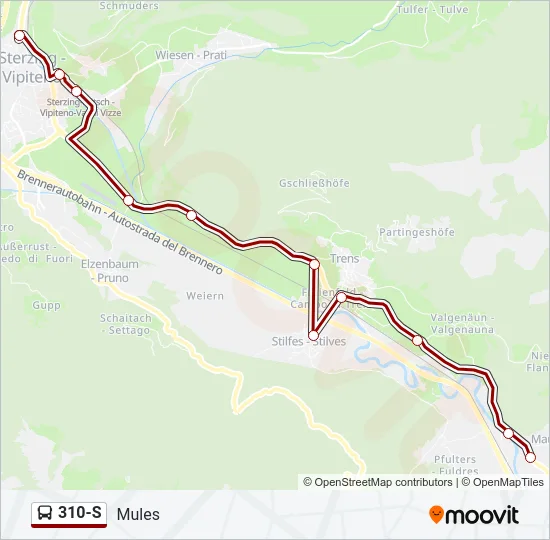 310-S Bus Line Map