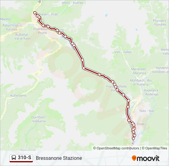 310-S Bus Line Map