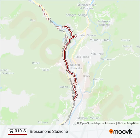 310-S Bus Line Map