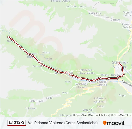 312-S Bus Line Map