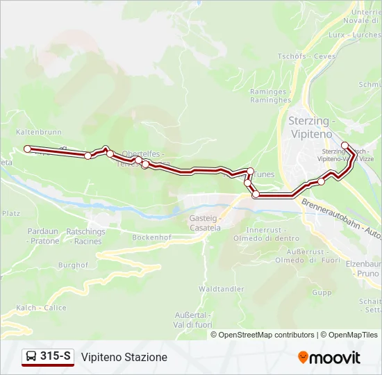315-S Bus Line Map