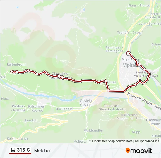 315-S Bus Line Map